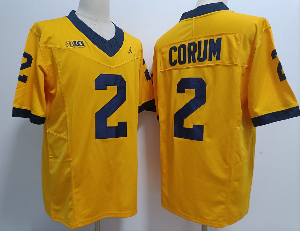 Men Michigan Wolverines #2 Corum Yellow 2025 NCAA Jersey->ncaa teams->NCAA Jersey